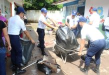 Apoyan cadetes del INECIPE en labores de limpieza de centros educativos