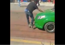 Taxi atropella a presunto asaltante que intentaba huir (VIDEO)