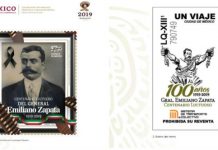 Con timbre postal, billete de lotería y boleto de Metro AMLO y Sheinbaum conmemoran a Zapata