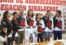 Quirino abanderada a la delegación de Sinaloa para la Olimpiada Nacional