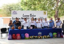 Se realiza Lunes Cívico en escuela primaria “Francisco Villa” en Los Pozos.