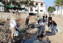 Contribuye SEDESU a la limpieza de playa Pinitos en Mazatlán