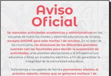 Se reanudan clases en 17 de los 18 municipios.