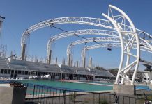 INSTALACIÓN DE LA TECHUMBRE EN LA ALBERCA OLIMPICA DE MAZATLAN, AVANZA A UN 70 POR CIENTO