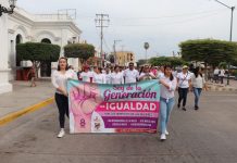 Con marcha por principales calles de la Ciudad gobierno municipal conmemora el Día Internacional de la Mujer.