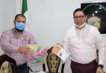 Alcalde entrega material higiénico para trabajadores de Obras y Servicios Públicos.