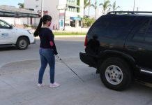 Llaman a respetar el piso podotáctil de la Av. Rafael Buelna