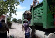 Gobierno municipal de Escuinapa recolecta cerca de 15 toneladas de cacharros en comunidad de Tecualilla.