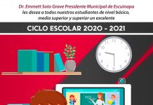 Presidente Soto Grave les desea a niños y jóvenes un fructífero ciclo escolar 2020-2021.