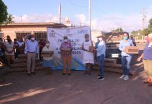 Un total de 300 apoyos alimenticios fueron entregados en las comunidades de La Pedregoza, Nieblas y Laguna de Beltranes, por parte de este gobierno municipal y Sistema DIF Rosario.