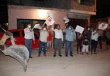 Banderazo de obra en calle Melchor Ocampo en colonia Benito Juárez.