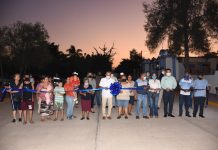 Dr. Manuel Antonio Pineda Dominguez, inauguró la pavimentación con concreto estampado de la calles Guillermo Prieto y Lázaro Cárdenas