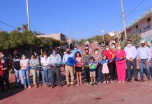 Calle Melchor Ocampo abre el paso a la circulación luego de que el alcalde Dr. Manuel Pineda diera por inaugurada la obra de pavimentación e iluminación en esta vialidad.