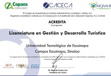 ACREDITA UTESC, LA LICENCIATURA EN GESTIÓN Y DESARROLLO TURÍSTICO.