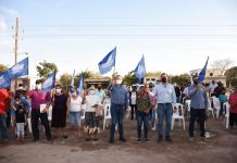 Lic. Ricardo Núñez Ríos, dio el banderazo para que inicien los trabajos de la construcción de un nuevo pozo profundo y la línea de interconexión para el sistema de agua potable en la comunidad de La Estación.
