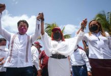 «No vamos a permitir un robo»: Layda Sansores y Mario Delgado marchan en Campeche por recuento de votos