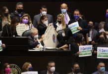 Lleva PAN lápida al secretario de Salud, Jorge Alcocer, para preguntarle cómo le gustaría ser recordado