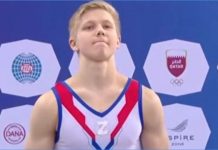 Gimnasta ruso comparte podio con ucraniano y lanza mensaje en favor de la guerra