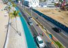 Realiza Obras Públicas pintado de líneas blancas y amarillas en el malecón.