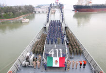 Elementos de la Armada de México zarpan del puerto de Tampico, Tamaulipas, para integrarse al Ejercicio Multinacional “UNITAS 2025”