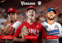 Con experiencia en Grandes Ligas, Rosscup, Nuño y Domínguez sellan el roster extranjero de Venados