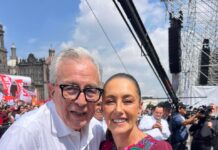 Gobernador Rocha presente en la celebración del primer año de labores de la presidenta Claudia Sheinbaum