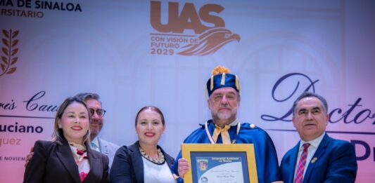 Entrega la UAS el Grado de Doctor Honoris Causa a Luciano Concheiro, reconociendo su aporte académico y científico, así como su labor por la justicia social y la transformación educativa de México