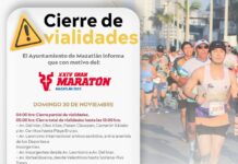 Anuncian cierres viales este domingo por el Maratón Chevron Mazatlán 2025