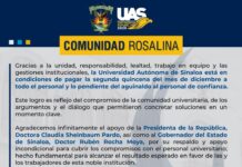 UAS pagará aguinaldo y segunda quincena este miércoles