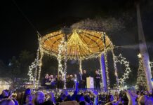 La Plazuela Machado brilla con el tradicional encendido del árbol navideño