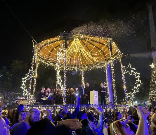 La Plazuela Machado brilla con el tradicional encendido del árbol navideño