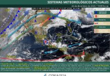 El frente frío 24 ocasionará bajas temperaturas, lluvias y condiciones para caída de nieve o aguanieve, en el noroeste de México