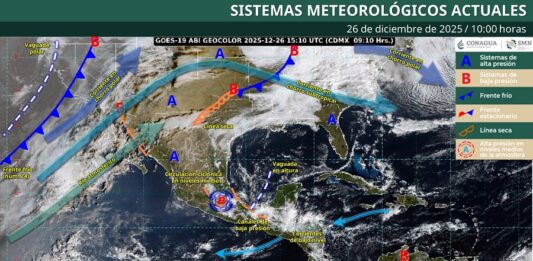 El frente frío 24 ocasionará bajas temperaturas, lluvias y condiciones para caída de nieve o aguanieve, en el noroeste de México