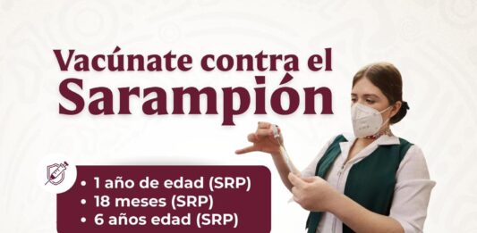 Secretaría de Salud llama a la población a vacunarse contra el sarampión