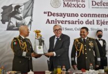 Acompaña Gobernador Rocha a militares en la conmemoración del CXIII aniversario del Ejército Mexicano
