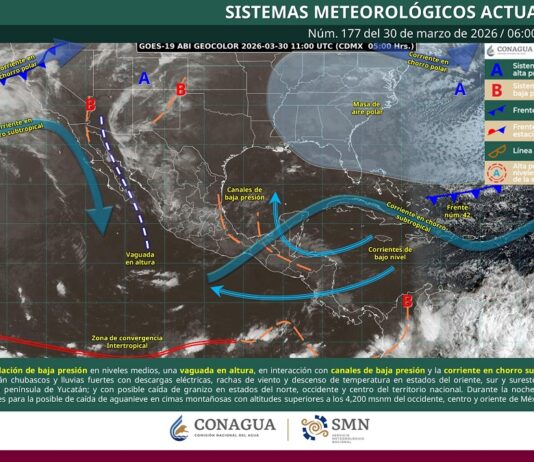 Se pronostican lluvias fuertes en 19 estados del país