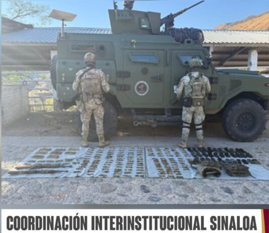 Aseguran armas y más de 50 explosivos en comunidades de Badiraguato