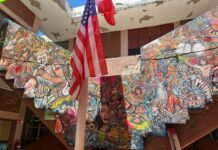 Mural de Alatorre, la Vida del Puerto, Salpicado con Figuras de los Grandes de la Música y el Cine Internacional