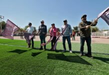 Gobernadora Yeraldine Bonilla supervisa obras de rehabilitación de unidades deportivas populares