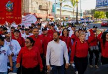 Conmemora Gobierno de Mazatlán el Día del Trabajo con participación en marcha sindical