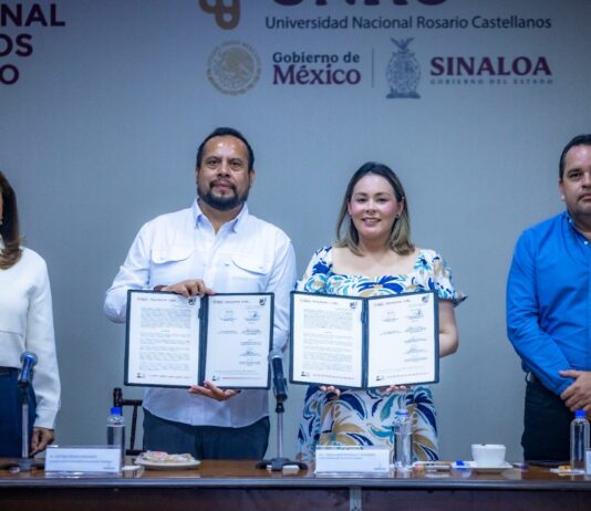 Gobernadora Yeraldine firmó convenio con la Universidad Nacional Rosario Castellanos