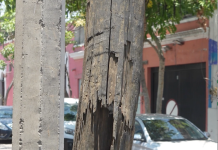 Irresponsabilidad de CFE de Abandonar un Poste Quebrado y sin Uso de Cableado Eléctrico en Pleno Centro de Mazatlán